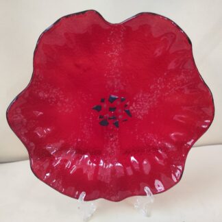 Γυάλινη πιατέλα παπαρούνα