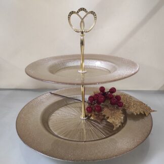 Διώροφη χρυσή πιατέλα