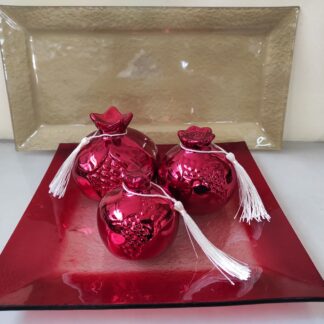 Διακοσμητικό σετ ρόδια με χριστουγεννιάτικες πιατέλες