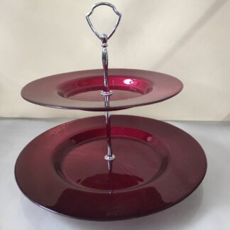 Διώροφη κόκκινη πιατέλα